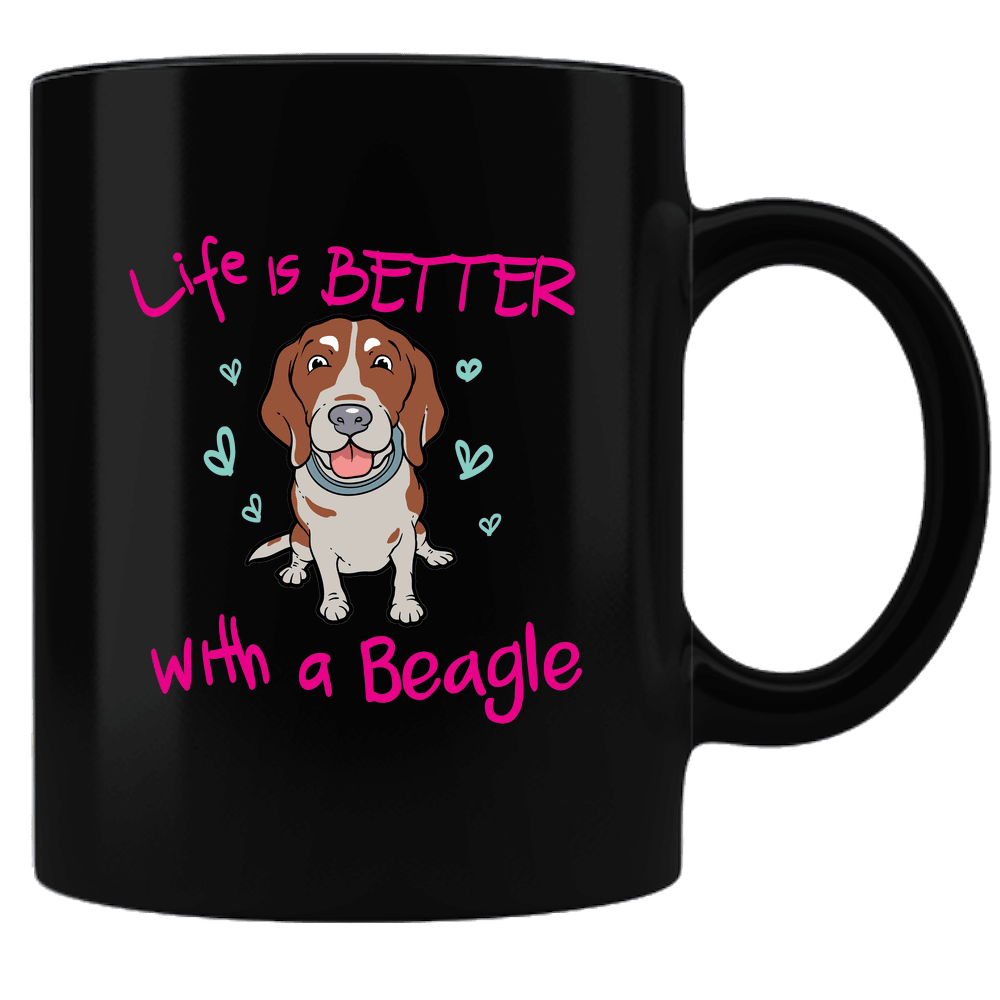 Designs by MyUtopia Shout Out:Life Is Better with a Beagle Ceramic Black Coffee Mug,Default Title,Ceramic Coffee Mug