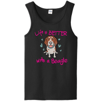 Load image into Gallery viewer, Designs by MyUtopia Shout Out:Life Is Better with a Beagle Ladies Tank Top,Black / S,Tank Tops
