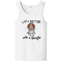 Load image into Gallery viewer, Designs by MyUtopia Shout Out:Life Is Better with a Beagle Ladies Tank Top,White / S,Tank Tops
