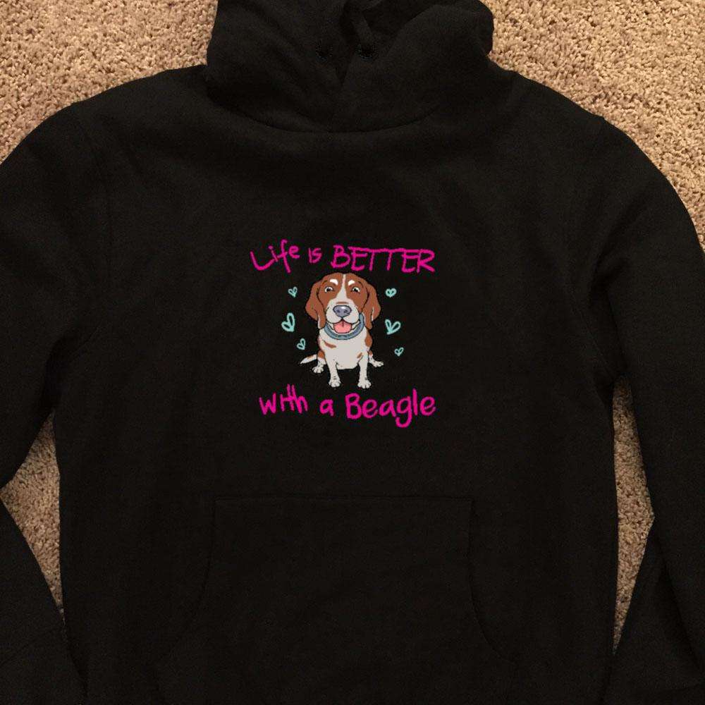 Designs by MyUtopia Shout Out:Life Is Better with a Beagle Pullover Hoodie