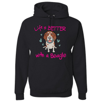 Load image into Gallery viewer, Designs by MyUtopia Shout Out:Life Is Better with a Beagle Pullover Hoodie,Black / S,Pullover Hoodie
