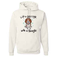 Load image into Gallery viewer, Designs by MyUtopia Shout Out:Life Is Better with a Beagle Pullover Hoodie,White / S,Pullover Hoodie
