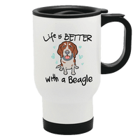 Load image into Gallery viewer, Designs by MyUtopia Shout Out:Life Is Better with a Beagle Stainless Steel  Travel Mug
