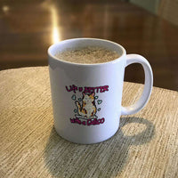 Load image into Gallery viewer, Designs by MyUtopia Shout Out:Life Is Better with a Calico Ceramic White Coffee Mug

