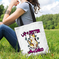 Load image into Gallery viewer, Designs by MyUtopia Shout Out:Life Is Better with a Calico Fabric Totebag Reusable Shopping Tote
