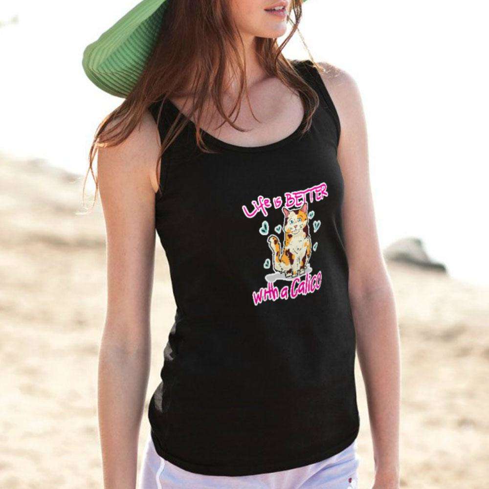 Designs by MyUtopia Shout Out:Life Is Better with a Calico Unisex Tank Top