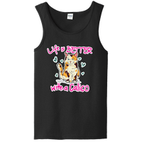Load image into Gallery viewer, Designs by MyUtopia Shout Out:Life Is Better with a Calico Unisex Tank Top,Black / S,Tank Tops
