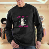 Load image into Gallery viewer, Designs by MyUtopia Shout Out:Life Is Better with a Husky Adult Crewneck Sweat Shirt
