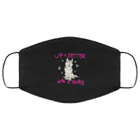 Load image into Gallery viewer, Designs by MyUtopia Shout Out:Life Is Better with a Husky Adult Fabric Face Mask with Elastic Ear Loops,3 Layer Fabric Face Mask / Black / Adult,Fabric Face Mask
