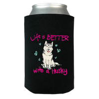 Load image into Gallery viewer, Designs by MyUtopia Shout Out:Life Is Better with a Husky Can Wrap,Black,Can Wrap
