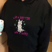 Load image into Gallery viewer, Designs by MyUtopia Shout Out:Life Is Better with a Husky Pullover Hoodie
