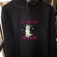 Load image into Gallery viewer, Designs by MyUtopia Shout Out:Life Is Better with a Husky Pullover Hoodie
