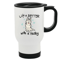 Load image into Gallery viewer, Designs by MyUtopia Shout Out:Life Is Better with a Husky Stainless Steel Travel Mug

