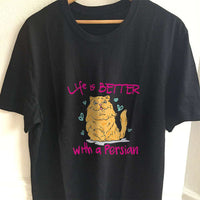 Load image into Gallery viewer, Designs by MyUtopia Shout Out:Life Is Better with a Persian Adult Unisex T-Shirt
