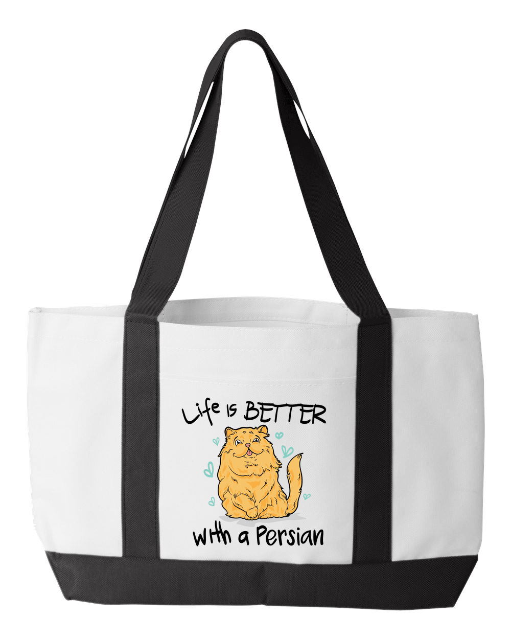 Designs by MyUtopia Shout Out:Life Is Better with a Persian Canvas Totebag Gym / Beach / Pool Gear Bag,White,Gym Totebag