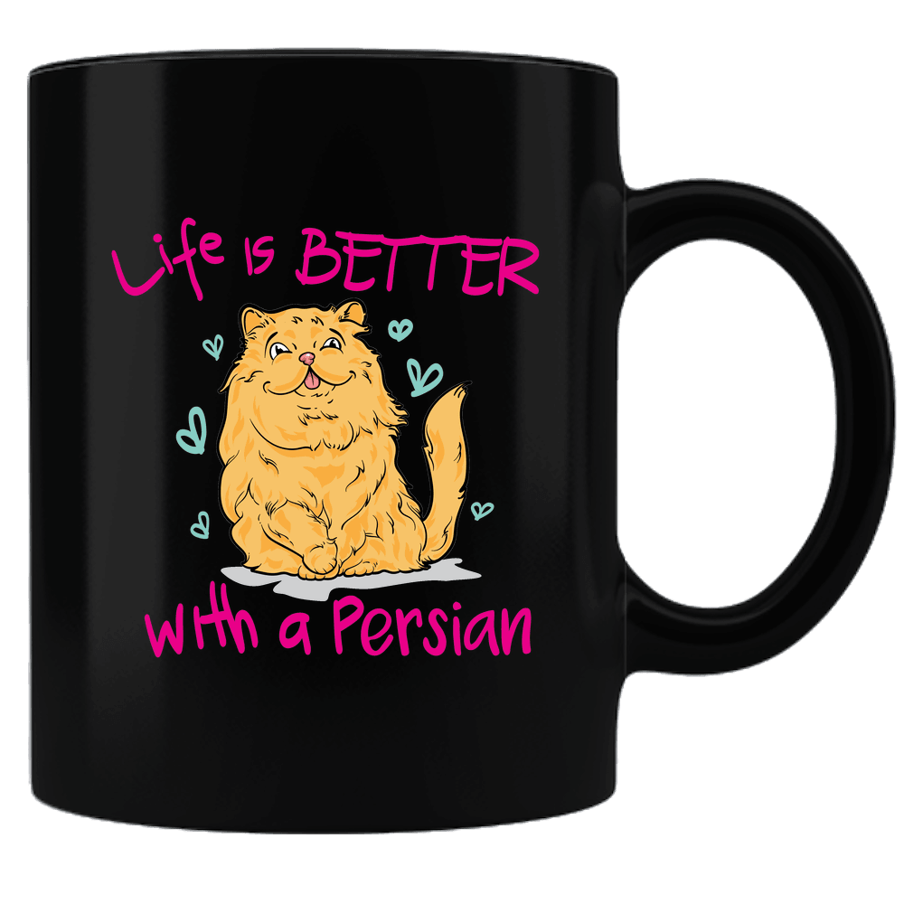 Designs by MyUtopia Shout Out:Life Is Better with a Persian Ceramic Black Coffee Mug,Default Title,Ceramic Coffee Mug
