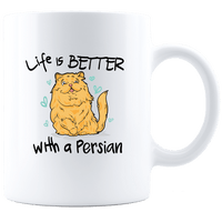 Load image into Gallery viewer, Designs by MyUtopia Shout Out:Life Is Better with a Persian Ceramic White Coffee Mug,11oz / White,Ceramic Coffee Mug
