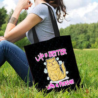 Load image into Gallery viewer, Designs by MyUtopia Shout Out:Life Is Better with a Persian Fabric Totebag Reusable Shopping Tote
