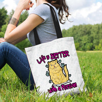 Load image into Gallery viewer, Designs by MyUtopia Shout Out:Life Is Better with a Persian Fabric Totebag Reusable Shopping Tote
