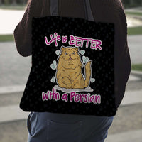 Load image into Gallery viewer, Designs by MyUtopia Shout Out:Life Is Better with a Persian Fabric Totebag Reusable Shopping Tote
