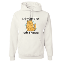 Load image into Gallery viewer, Designs by MyUtopia Shout Out:Life Is Better with a Persian Pullover Hoodie,White / S,Pullover Hoodie
