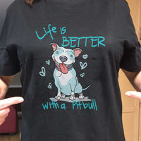 Load image into Gallery viewer, Designs by MyUtopia Shout Out:Life is Better With a Pitbull Adult Unisex T-Shirt
