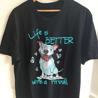 Load image into Gallery viewer, Designs by MyUtopia Shout Out:Life is Better With a Pitbull Adult Unisex T-Shirt

