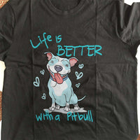 Load image into Gallery viewer, Designs by MyUtopia Shout Out:Life is Better With a Pitbull Adult Unisex T-Shirt

