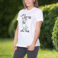 Load image into Gallery viewer, Designs by MyUtopia Shout Out:Life is Better With a Pitbull Adult Unisex T-Shirt

