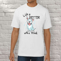 Load image into Gallery viewer, Designs by MyUtopia Shout Out:Life is Better With a Pitbull Adult Unisex T-Shirt
