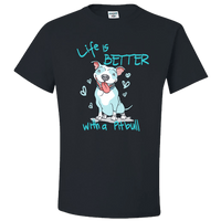 Load image into Gallery viewer, Designs by MyUtopia Shout Out:Life is Better With a Pitbull Adult Unisex T-Shirt,Black / Small,Adult Unisex T-Shirt
