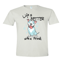 Load image into Gallery viewer, Designs by MyUtopia Shout Out:Life is Better With a Pitbull Adult Unisex T-Shirt,White / Small,Adult Unisex T-Shirt
