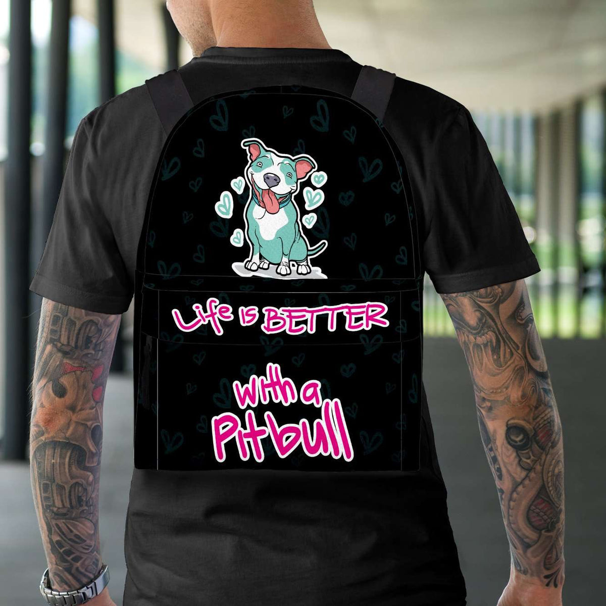 Designs by MyUtopia Shout Out:Life Is Better with a Pitbull Backpack