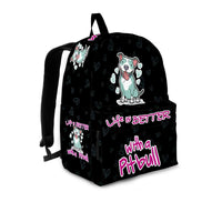 Load image into Gallery viewer, Designs by MyUtopia Shout Out:Life Is Better with a Pitbull Backpack,Black / Large (18 x 14 x 8 inches) / Adult (Ages 13+),Backpacks
