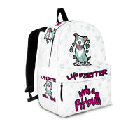 Load image into Gallery viewer, Designs by MyUtopia Shout Out:Life Is Better with a Pitbull Backpack,White / Large (18 x 14 x 8 inches) / Adult (Ages 13+),Backpacks
