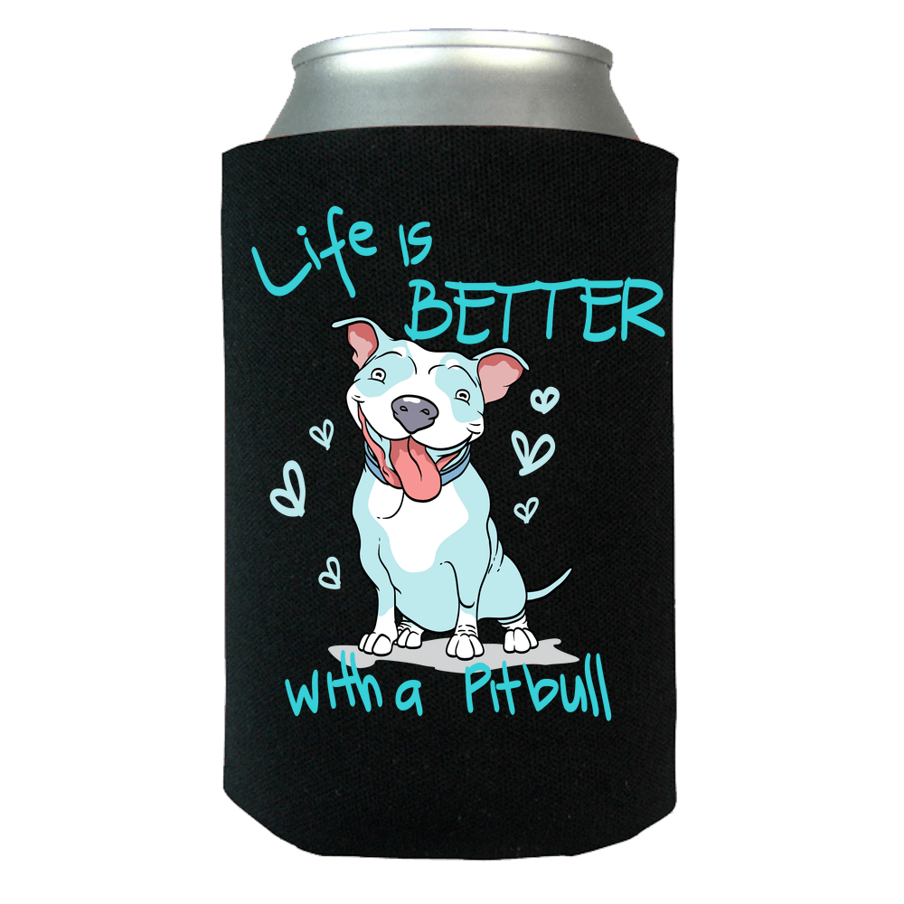 Designs by MyUtopia Shout Out:Life is better with a Pitbull Can Wrap,Black / OS,Can Wrap