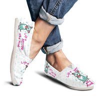 Load image into Gallery viewer, Designs by MyUtopia Shout Out:Life is better with a Pitbull Casual  Canvas Slip-on Flats White
