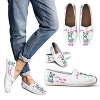 Load image into Gallery viewer, Designs by MyUtopia Shout Out:Life is better with a Pitbull Casual  Canvas Slip-on Flats White

