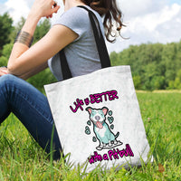 Load image into Gallery viewer, Designs by MyUtopia Shout Out:Life Is Better with a Pitbull Fabric Totebag Reusable Shopping Tote
