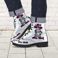 Load image into Gallery viewer, Designs by MyUtopia Shout Out:Life is Better with a Pitbull Faux-Leather Ankle Boots - White
