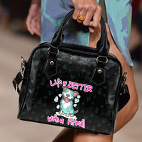 Load image into Gallery viewer, Designs by MyUtopia Shout Out:Life Is Better with a Pitbull Faux Leather Handbag with Shoulder Strap
