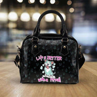Load image into Gallery viewer, Designs by MyUtopia Shout Out:Life Is Better with a Pitbull Faux Leather Handbag with Shoulder Strap,Black,Handbag Purse
