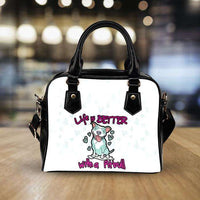 Load image into Gallery viewer, Designs by MyUtopia Shout Out:Life Is Better with a Pitbull Faux Leather Handbag with Shoulder Strap,White,Handbag Purse
