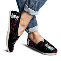 Load image into Gallery viewer, Designs by MyUtopia Shout Out:Life is better with a Pitbull Ladies Canvas Slip On Flats Black
