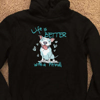 Load image into Gallery viewer, Designs by MyUtopia Shout Out:Life is Better With a Pitbull Pullover Hoodie
