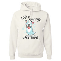 Load image into Gallery viewer, Designs by MyUtopia Shout Out:Life is Better With a Pitbull Pullover Hoodie,White / S,Pullover Hoodie

