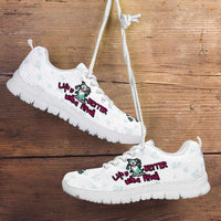 Load image into Gallery viewer, Designs by MyUtopia Shout Out:Life Is Better With a PitBull Running Shoes - White,Men&#39;s / Mens US5 (EU38) / White,Running Shoes
