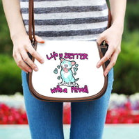 Load image into Gallery viewer, Designs by MyUtopia Shout Out:Life is Better with a Pitbull Saddlebag Style Canvas Crossbody Purse
