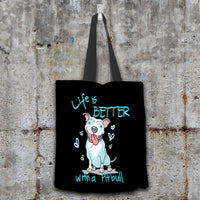 Load image into Gallery viewer, Designs by MyUtopia Shout Out:Life is Better with a Pitbull Totebag
