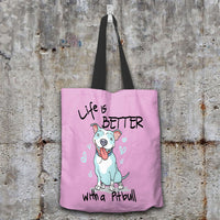 Load image into Gallery viewer, Designs by MyUtopia Shout Out:Life is Better with a Pitbull Totebag
